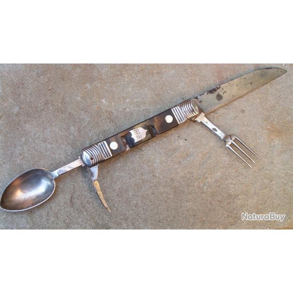 Ancien N�cessaire de voyage Cuill�re Fourchette Couteau T. Bouchon XIX �me