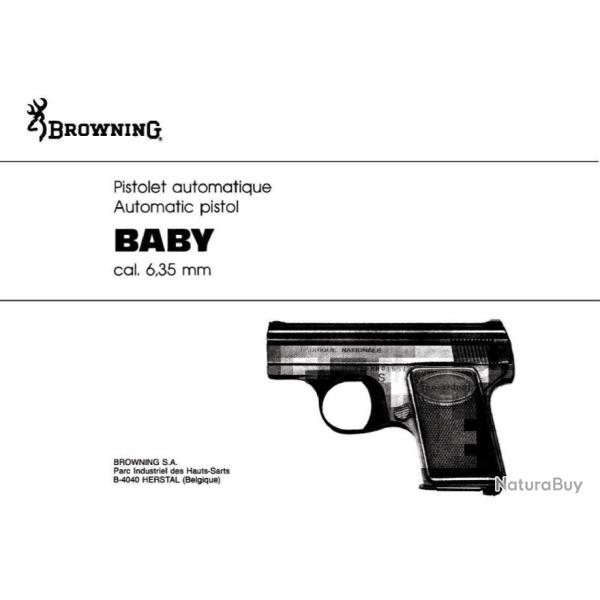 notice pistolet BROWNING BABY 6.35 en FRANCAIS (envoi par mail) - VENDU PAR JEPERCUTE (m2832)