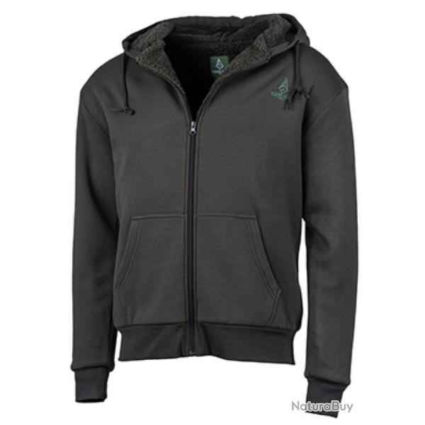 Sweat capuche zipp� vert Treeland