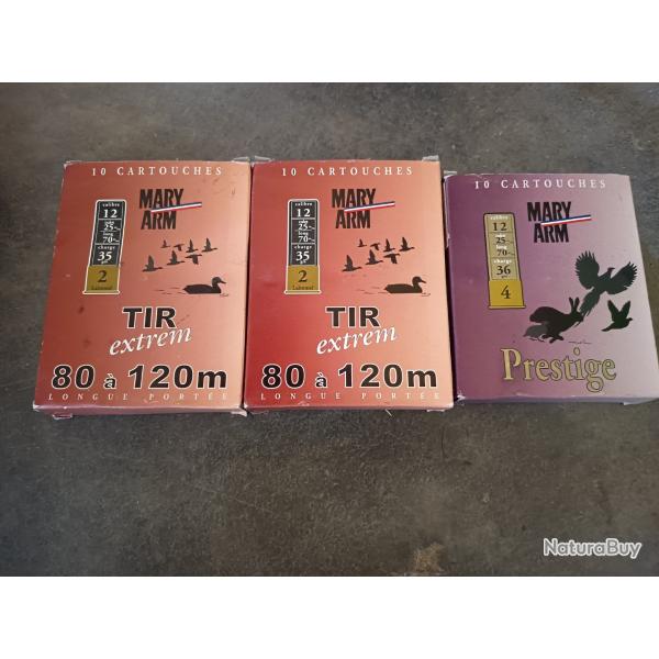 3 bo�tes de cartouches calibre 12