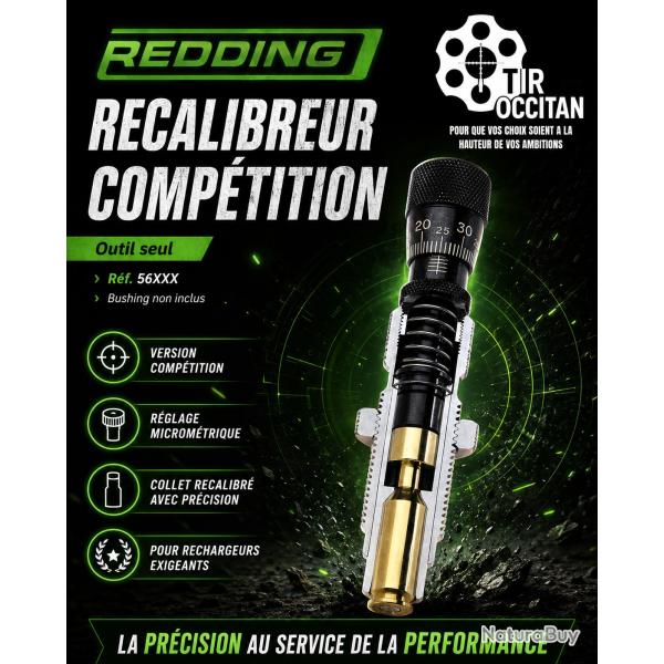7-08 R - Recalibreur de collet Comp�tition Redding - outil seul � bushing microm�trique
