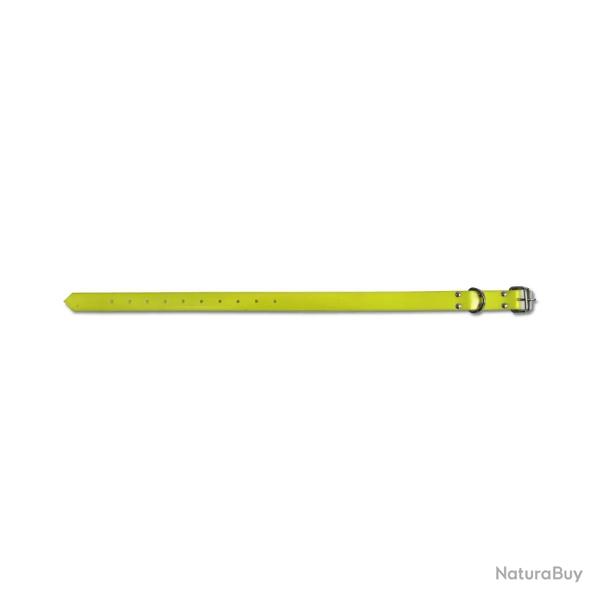 Collier PVC longueur 65 cm largeur 2,5cm - Jaune fluo Ajustable