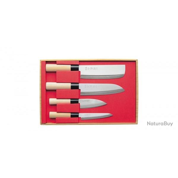 Coffret couteaux Seki Ryu Nakiri - Santoku - Small Deba - Petty