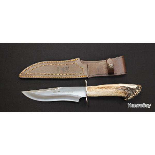 Muela Magnum 17S - Couteau de chasse � lame fixe 17 cm - Manche en corne de cerf