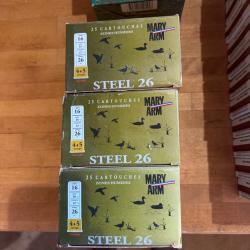 Lot de 3 bo&icirc;tes de 25 cartouches steel plomb 4/5 Mary arms