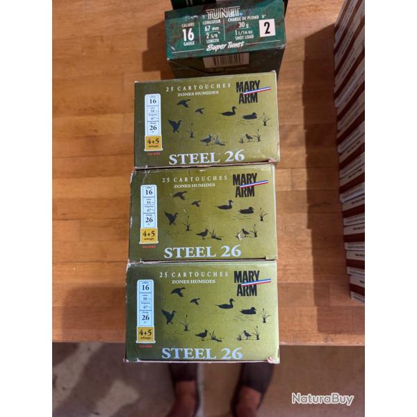 Lot de 3 bo�tes de 25 cartouches steel plomb 4/5 Mary arms