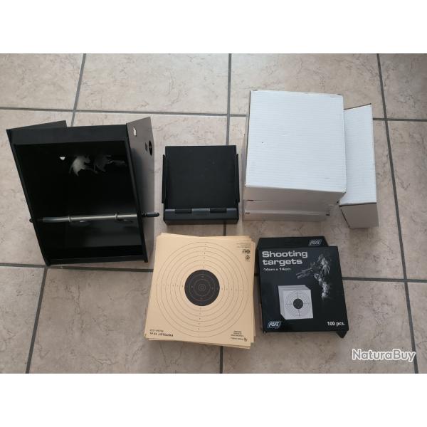 Ensemble 6 porte cibles + cibles carton