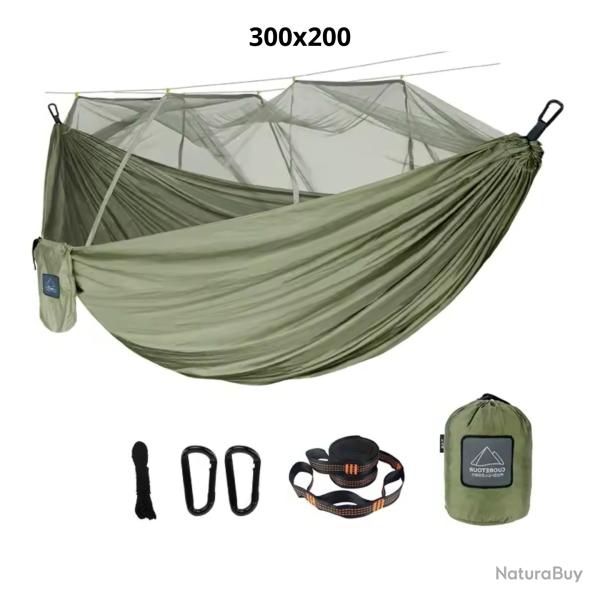 Hamac Deux Places Ultra-l�ger Moustiquaire 300 x 200 cm tissu en Nylon ext�rieur Camping