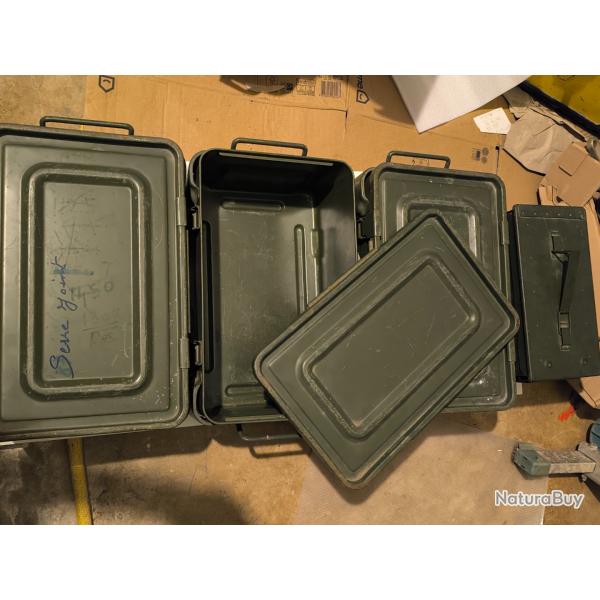 Lot de 4 caisses m�talliques � munitions - Surplus militaire - �tanches