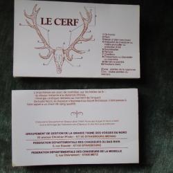 LE CERF plaquette plastifi&eacute;e sur le troph&eacute;e et biologie des FDC 57 et 67 et groupement grande faune