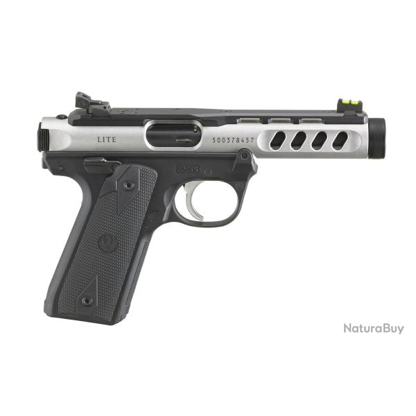 Pistolet RUGER mark IV 22/45 lite cal.22lr 4.40" 10 coups champ anodise filet� 1/2-28"