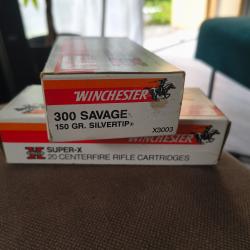 Lot de 2 bo&icirc;tes de cartouches winchester 300 savage