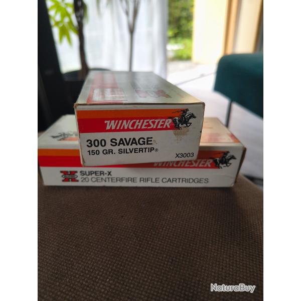 Lot de 2 bo�tes de cartouches winchester 300 savage