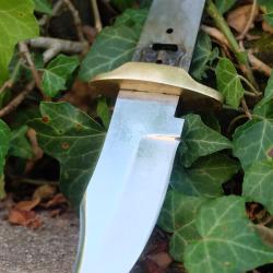Lame Skinner Clip Point Acier Carbone 1055 Lame A Customiser Le Manche Garde Laiton Couteau 2 Chasse