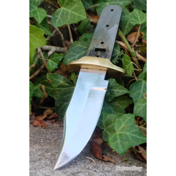 Lame Skinner Clip Point Acier Carbone 1055 Lame A Customiser Le Manche Garde Laiton Couteau 2 Chasse