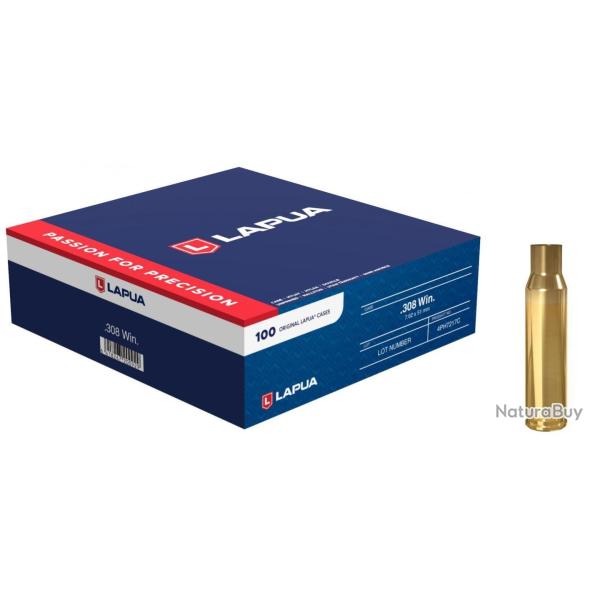 Douilles/Etuis Lapua cal 308 win x100 large rifle