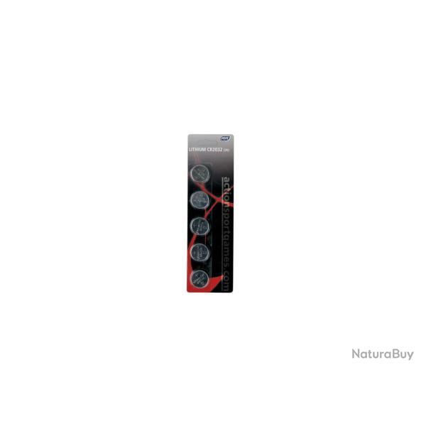 Piles CR2032 lithium 3 V - 5 pi�ces ASG