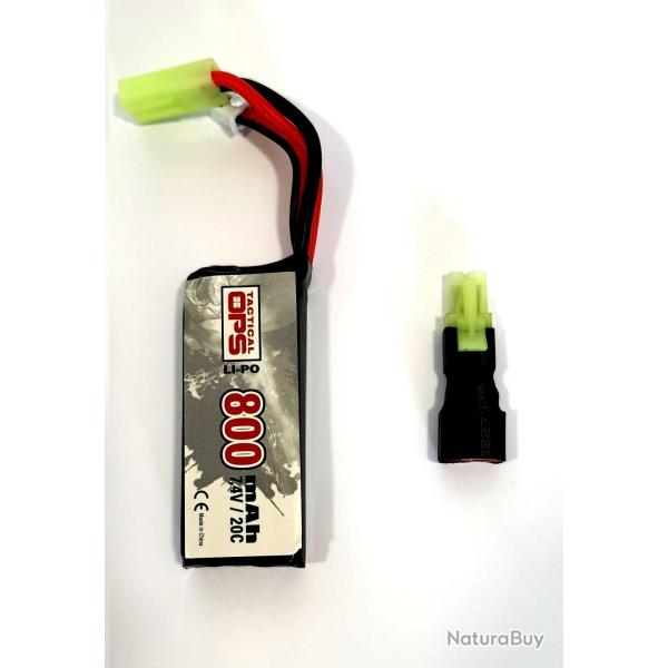 Batterie Li-Po 7,4V 800mAh Stick 2*602562P - Tactical Ops