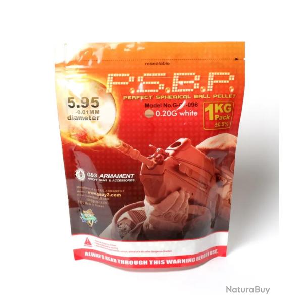 Billes 0.20g Perfect en Sachet de 1kg - G&G Armament