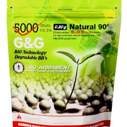 Billes Bio 0.20g Blanches en Sachet de 1kg - G&G Armament