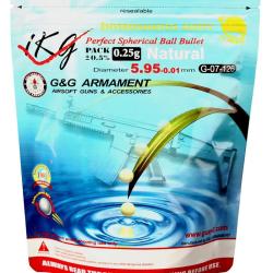 Billes Bio 0.25g Blanches en Sachet de 1kg - G&G Armament