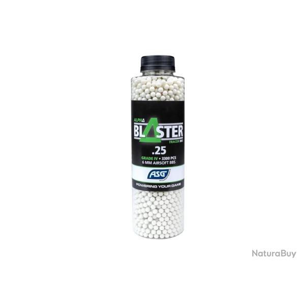 Billes 0.25g Alpha Blaster Tra�antes Vertes en Bouteille de 3300 ASG