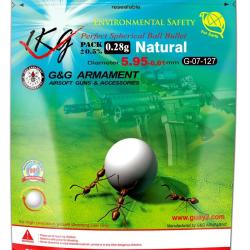 Billes Bio 0.28g Blanches en Sachet de 1kg G&G Armament