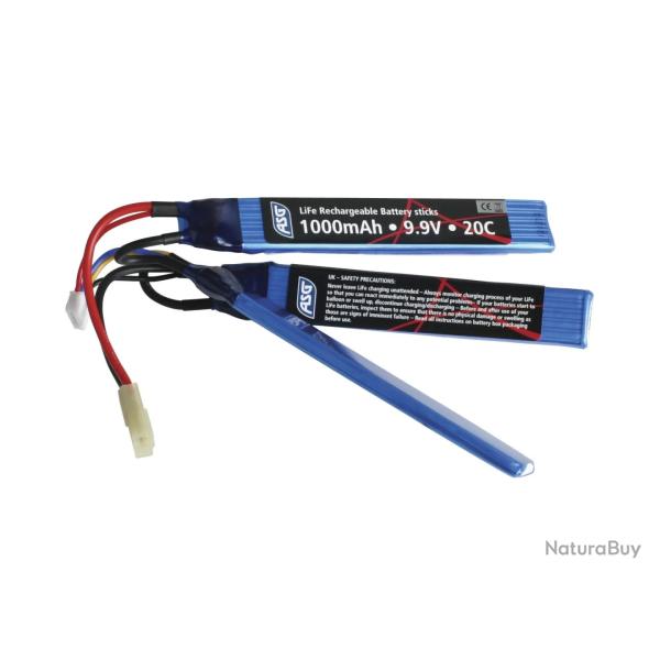 Batterie Li-Fe 9.9V 1000mAh 3 Sticks ASG