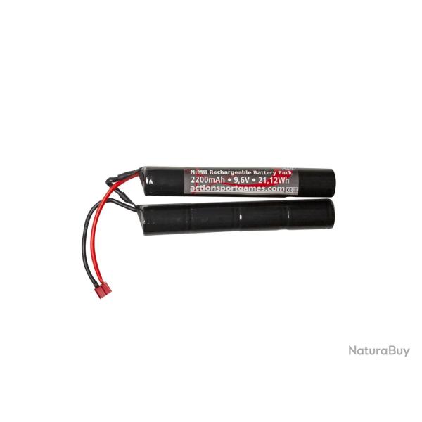 Batterie NiMH 9.6V 2200 mAh 2 Sticks Connecteur T-Dean ASG