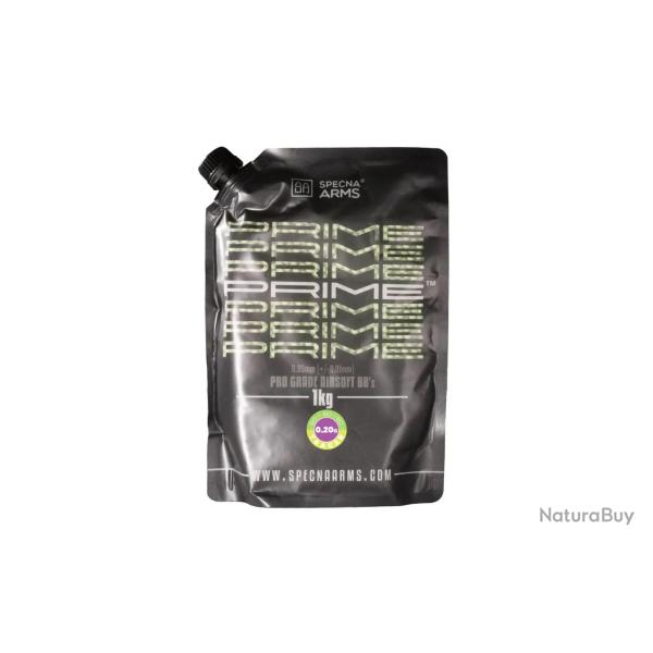 Billes Bio 0.20g Prime Tra�antes Vertes en Sachet 1kg Specna Arms