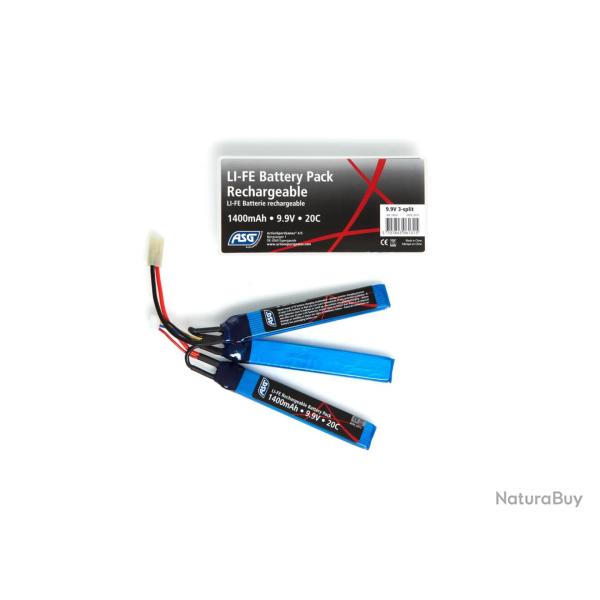 Batterie Li-Fe 9.9V 1400mAh 3 Sticks ASG