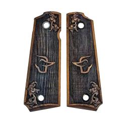 Plaquettes en Bois pour PT1911 Flower Logo Taurus - MBT Grips