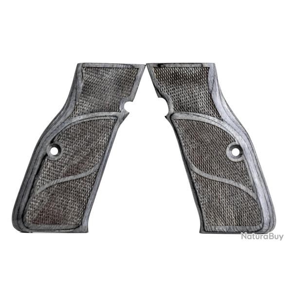 Plaquettes en Bois Lamin� pour CZ Shadow Gris - MBT Grips