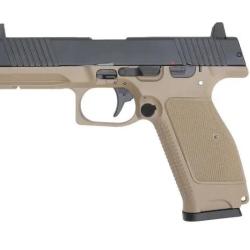 Pistolet 6 mm MKW Blowback m&eacute;tal noir et tan Kizuna