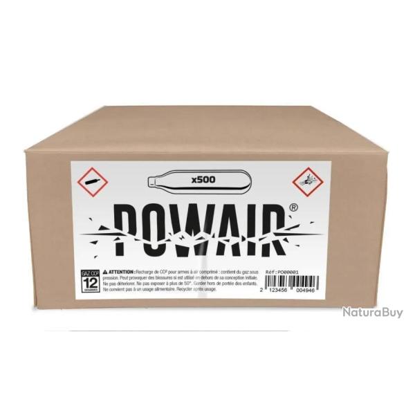 Cartouches CO2 12gr x 500 Powair