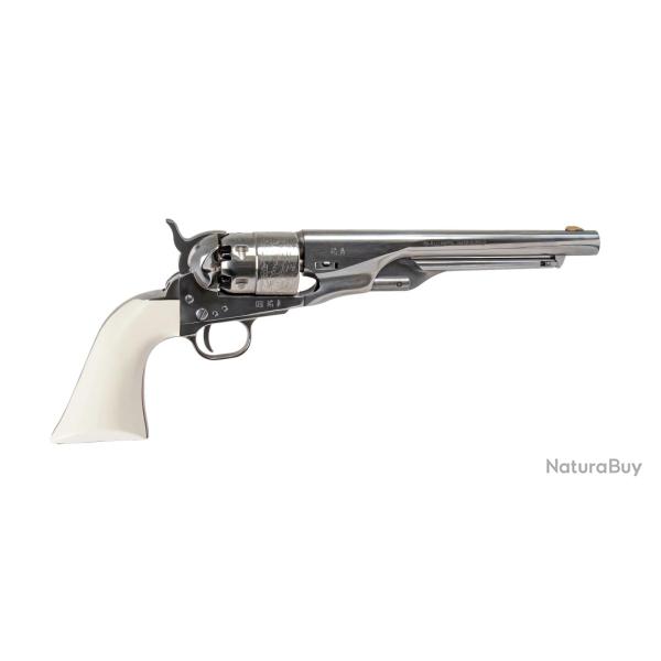 R�plique 1860 Army Old Silver Bande Acier Calibre 44 Poudre Noire - Pietta