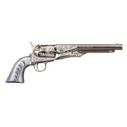 R&eacute;plique 1860 Army Nickel&eacute; Grav&eacute; Cal. 44 PN Pietta