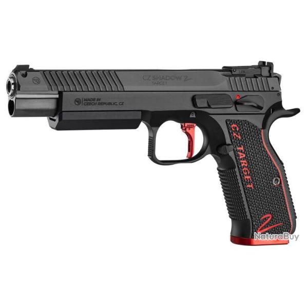 PISTOLET CZ SHADOW 2 TARGET 6 POUCES 9X19 17 COUPS NOIR ET ROUGE