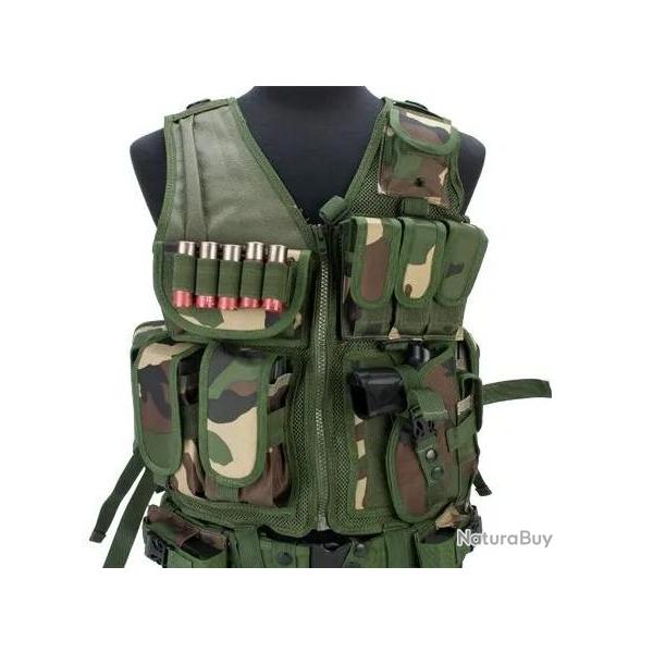 Gilet Tactique Mesh Woodland - S&T