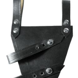Porte-&eacute;p&eacute;e m&eacute;di&eacute;val oblique en cuir noir pour Droitier