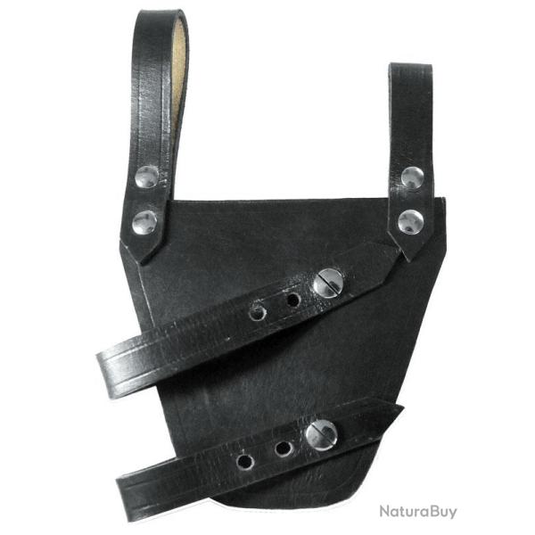 Porte-�p�e m�di�val oblique en cuir noir pour Droitier