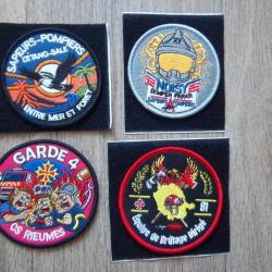 lot 4 &eacute;cussons sapeurs pompiers insignes collection