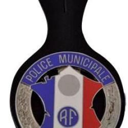 Insigne de poitrine grav&eacute;e Police Municipale