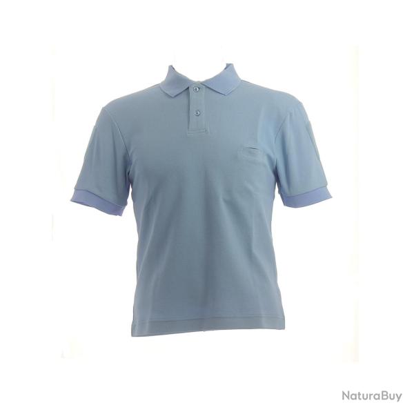Polo bleu ciel manches courtes, personnalisation au choix L flocage