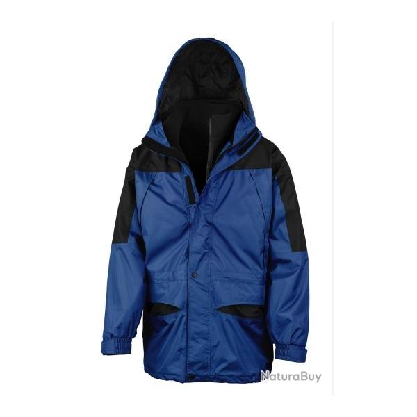 VESTE PARKA DOUBLLE ET ETANCHE BLEU S