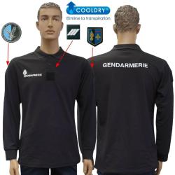 Polo GENDARMERIE d&eacute;partementale M. longues noir XL