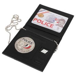 Porte-cartes avec emplacements grade et m&eacute;daille (avec chaine) (vendu sans m&eacute;daille)