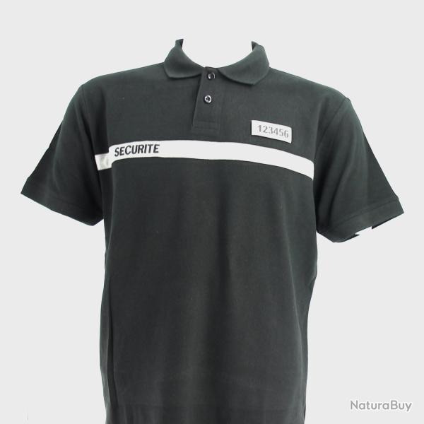 Polo S�curit� Priv�e manches courtes bande grise 4 XL