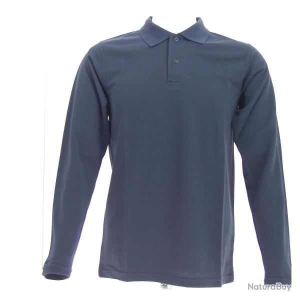 POLO marine double face manches longues broderie au choix M