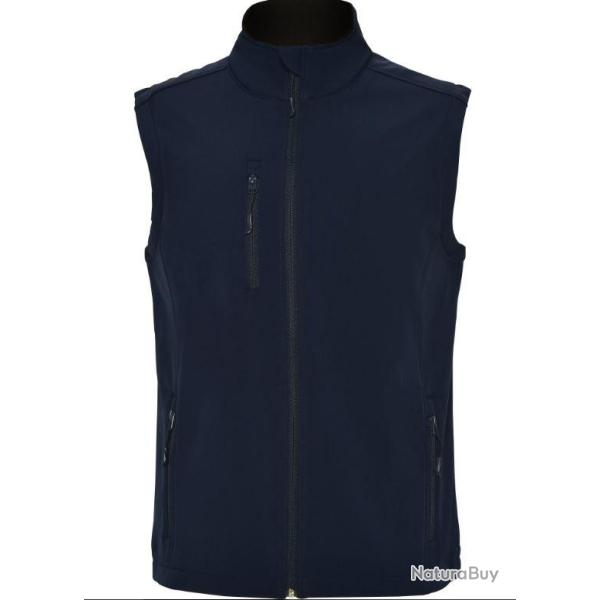 Gilet softshell bleu marine, marquage au choix A.T.P.M